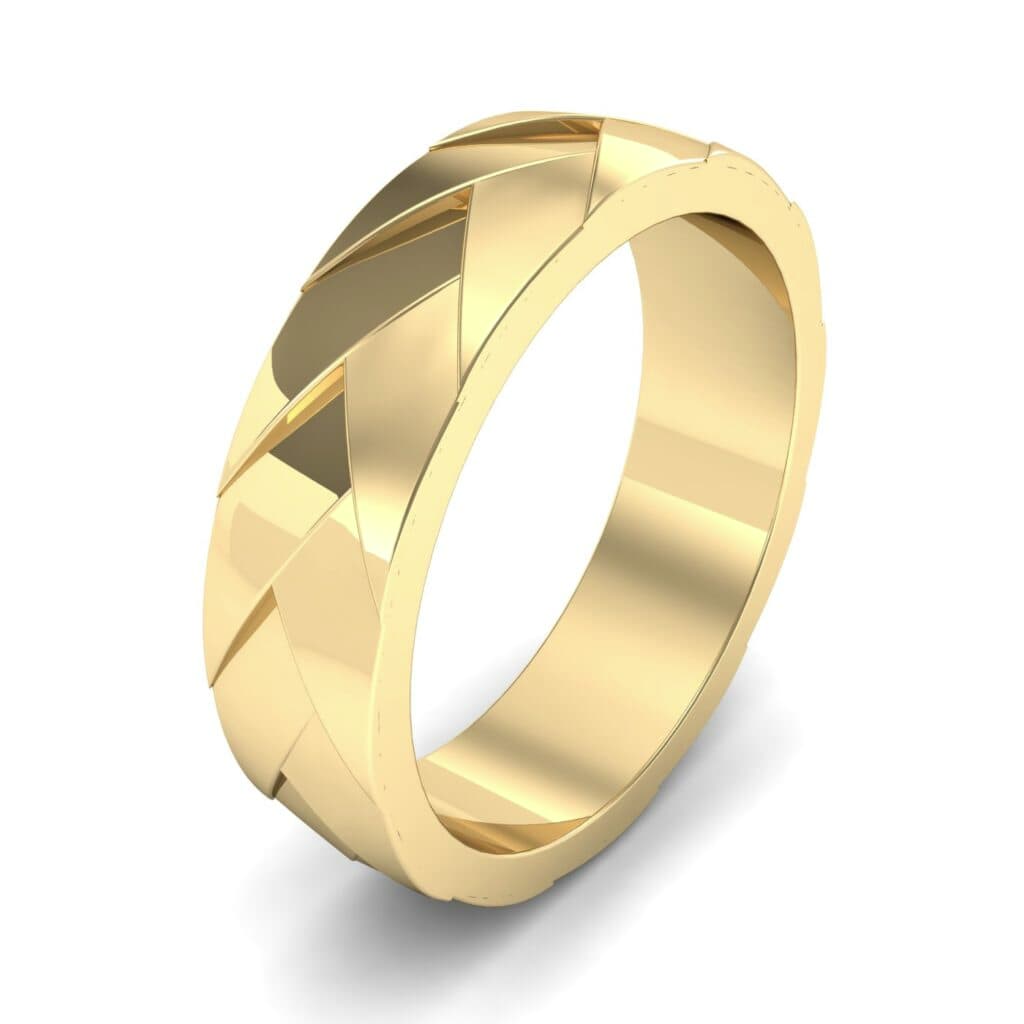 Wide Chevron Textured Ring (0 CTW) 5134 Render 1 01 Camera1 Metal 3 Yellow Gold 0 Floor 0 Emitter Aqua Light 0