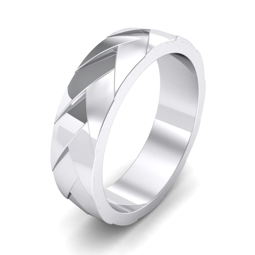 Wide Chevron Textured Ring (0 CTW) 5134 Render 1 01 Camera1 Metal 4 White Gold 0 Floor 0 Emitter Aqua Light 0