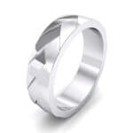 Wide Chevron Textured Ring (0 CTW) Perspective View