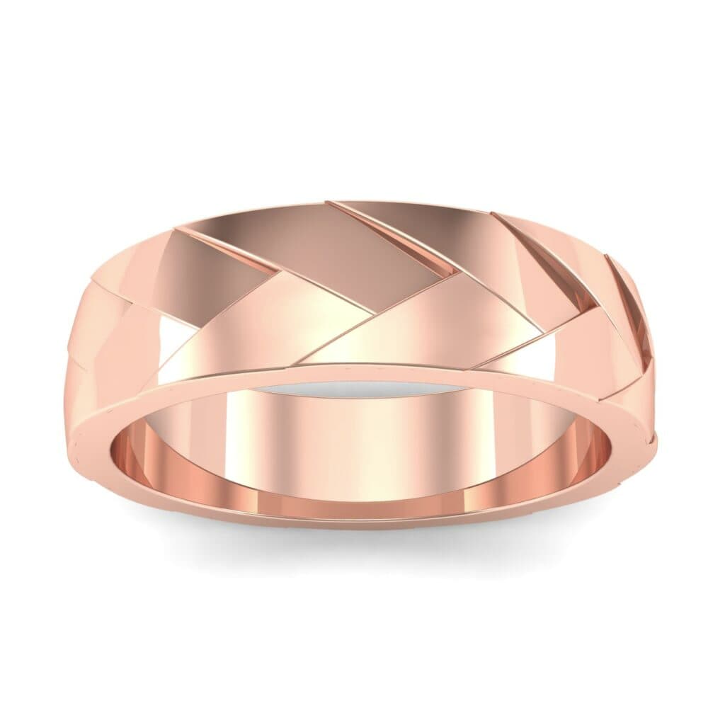 Wide Chevron Textured Ring (0 CTW) 5134 Render 1 01 Camera2 Metal 2 Rose Gold 0 Floor 0 Emitter Aqua Light 0