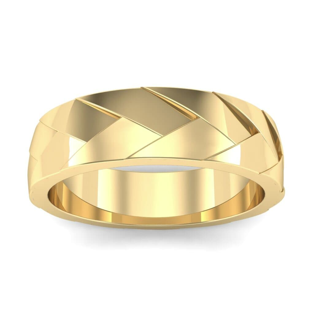 Wide Chevron Textured Ring (0 CTW) 5134 Render 1 01 Camera2 Metal 3 Yellow Gold 0 Floor 0 Emitter Aqua Light 0