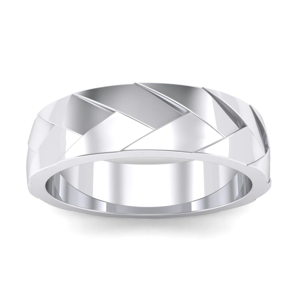 Wide Chevron Textured Ring (0 CTW) 5134 Render 1 01 Camera2 Metal 4 White Gold 0 Floor 0 Emitter Aqua Light 0