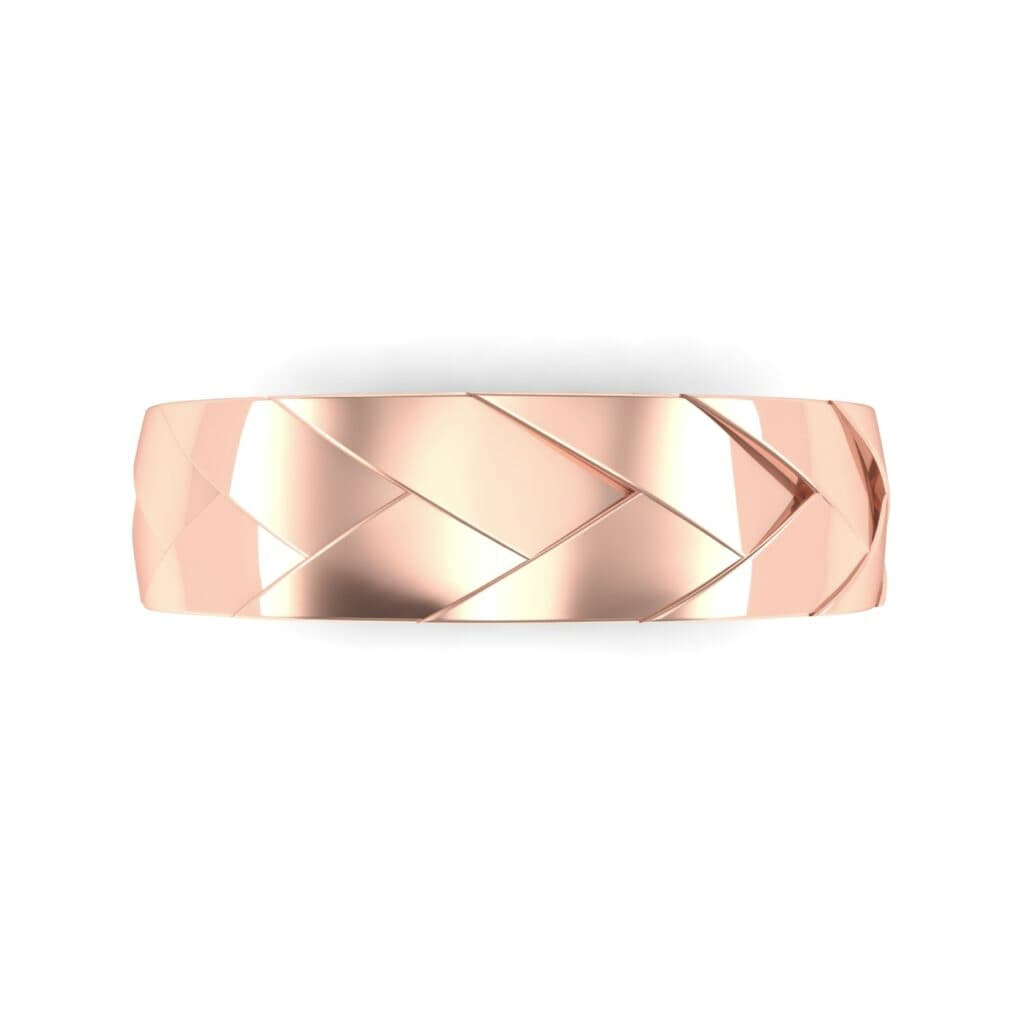 Wide Chevron Textured Ring (0 CTW) 5134 Render 1 01 Camera4 Metal 2 Rose Gold 0 Floor 0 Emitter Aqua Light 0