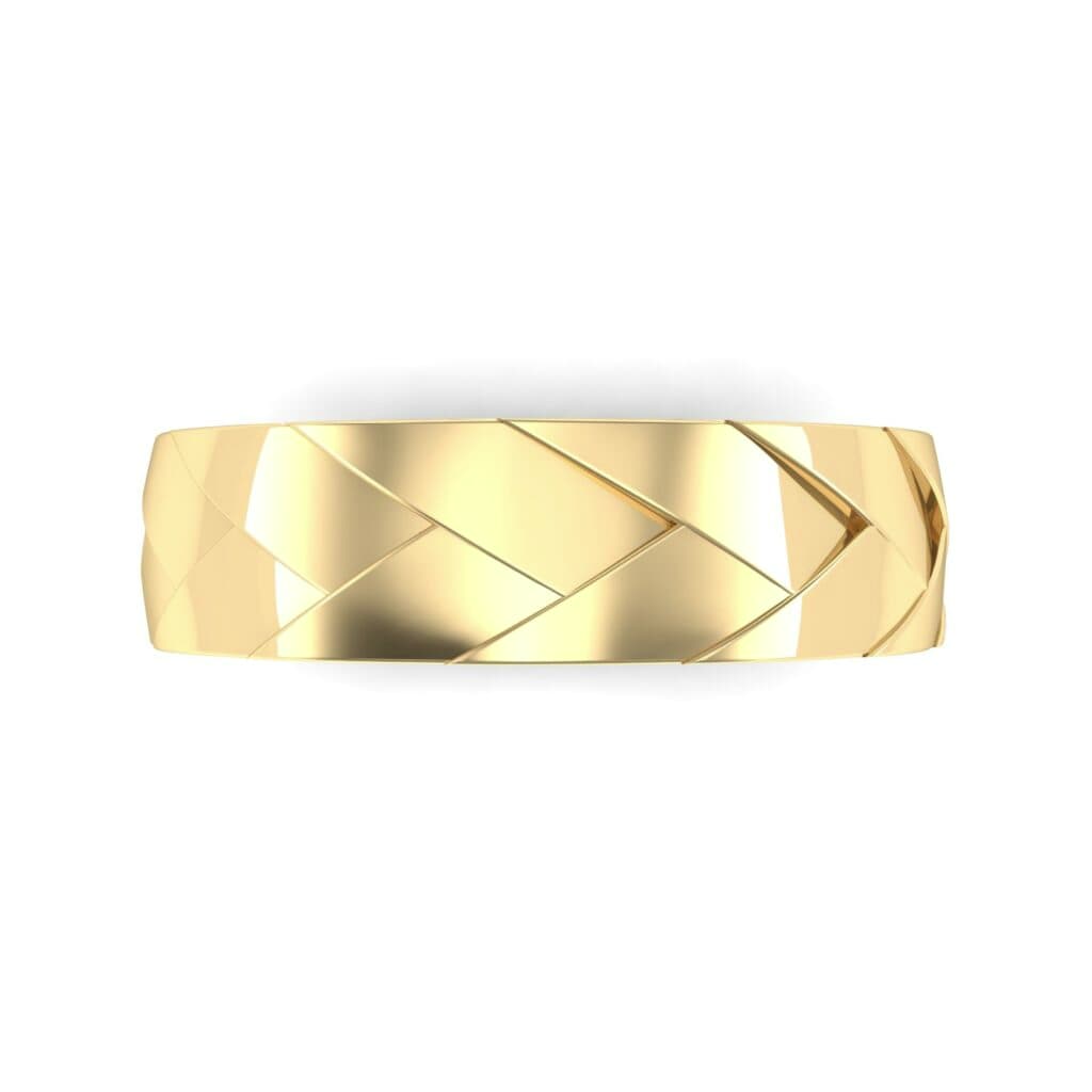 Wide Chevron Textured Ring (0 CTW) 5134 Render 1 01 Camera4 Metal 3 Yellow Gold 0 Floor 0 Emitter Aqua Light 0