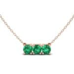 Round Brilliant Trio Emerald Pendant Necklace (0.99 CTW) Top Dynamic View