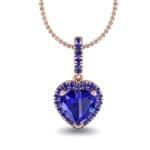 Heart-Shaped Halo Blue Sapphire Pendant (1.3 CTW) Top Dynamic View
