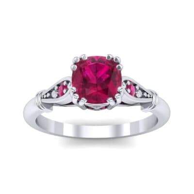 Vintage Shoulder Ruby Engagement Ring (0.8 CTW) Top Dynamic View
