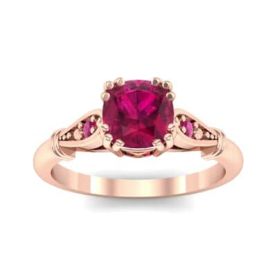 Vintage Shoulder Ruby Engagement Ring (0.8 CTW) Top Dynamic View