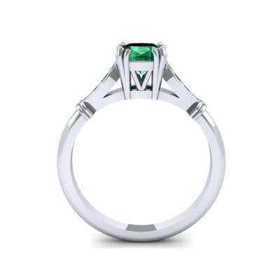 Vintage Shoulder Emerald Engagement Ring (0.8 CTW) Side View