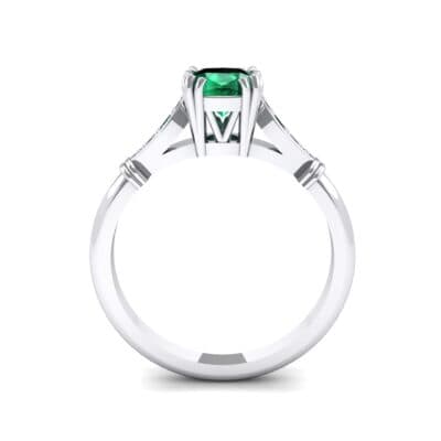 Vintage Shoulder Emerald Engagement Ring (0.8 CTW) Side View