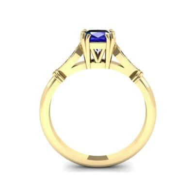 Vintage Shoulder Blue Sapphire Engagement Ring (0.8 CTW) Side View