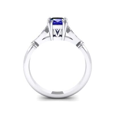 Vintage Shoulder Blue Sapphire Engagement Ring (0.8 CTW) Side View