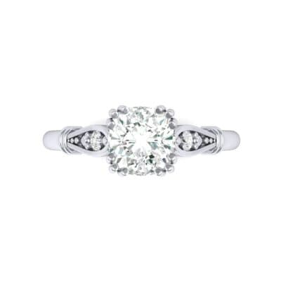 Vintage Shoulder Diamond Engagement Ring (0.8 CTW) Top Flat View