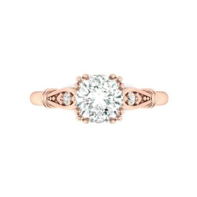 Vintage Shoulder Diamond Engagement Ring (0.8 CTW) Top Flat View