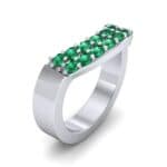 Curved Two-Row Emerald Ring (0.63 CTW) Perspective View