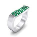 Curved Two-Row Emerald Ring (0.63 CTW) Perspective View