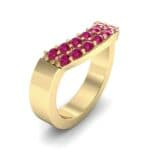 Curved Two-Row Ruby Ring (0.63 CTW) Perspective View