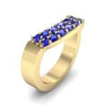 Curved Two-Row Blue Sapphire Ring (0.63 CTW) Perspective View