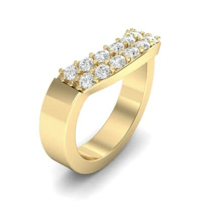 Curved Two-Row Diamond Ring (0.52 CTW) Perspective View