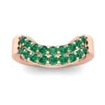 Curved Two-Row Emerald Ring (0.63 CTW) Top Dynamic View