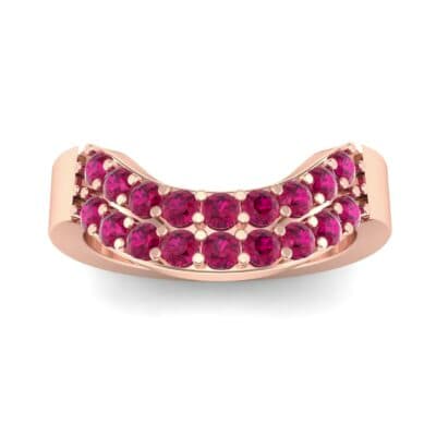 Curved Two-Row Ruby Ring (0.63 CTW) Top Dynamic View