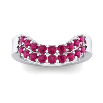 Curved Two-Row Ruby Ring (0.63 CTW) Top Dynamic View
