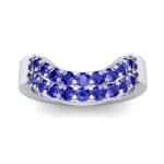 Curved Two-Row Blue Sapphire Ring (0.63 CTW) Top Dynamic View