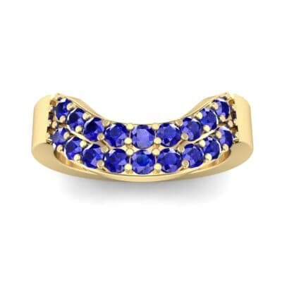 Curved Two-Row Blue Sapphire Ring (0.63 CTW) Top Dynamic View