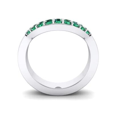 Curved Two-Row Emerald Ring (0.63 CTW) Side View