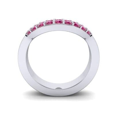 Curved Two-Row Ruby Ring (0.63 CTW) Side View