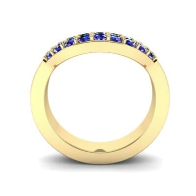 Curved Two-Row Blue Sapphire Ring (0.63 CTW) Side View