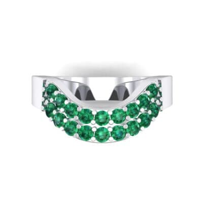 Curved Two-Row Emerald Ring (0.63 CTW) Top Flat View