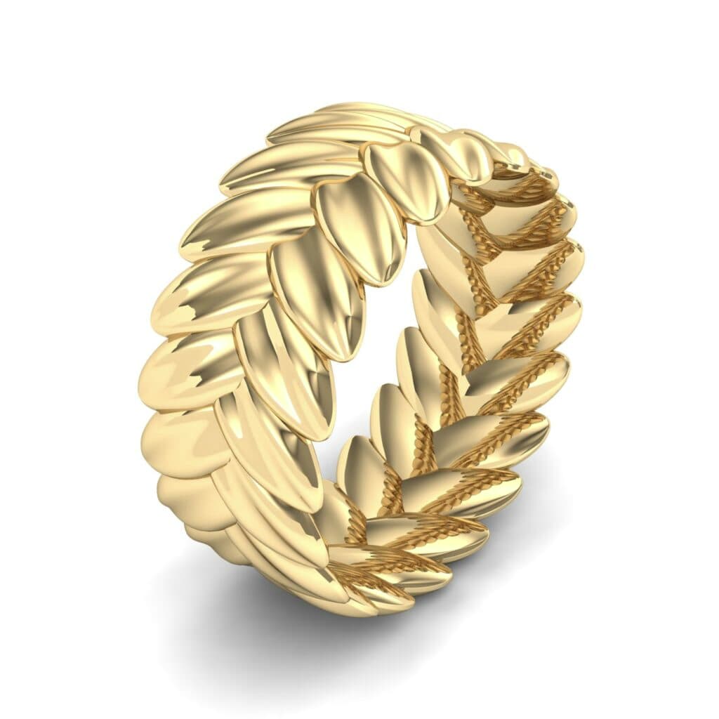 Wreath Ring (0 CTW) 5872 Render 1 01 Camera1 Metal 3 Yellow Gold 0 Floor 0 Emitter Aqua Light 0