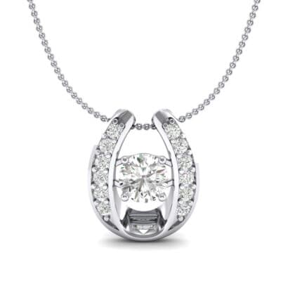 Horseshoe Crystal Pendant Necklace (0.76 CTW) Top Dynamic View