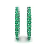 Luxe Emerald Hoop Earrings (1.56 CTW) Side View