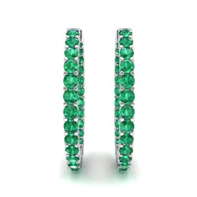Luxe Emerald Hoop Earrings (1.56 CTW) Side View