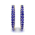 Luxe Blue Sapphire Hoop Earrings (1.56 CTW) Side View