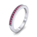 Milgrain Pave Ruby Ring (0.16 CTW) Perspective View