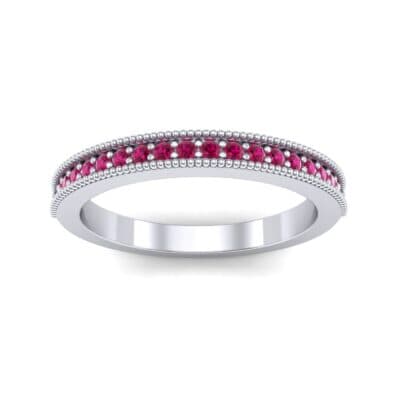 Milgrain Pave Ruby Ring (0.16 CTW) Top Dynamic View
