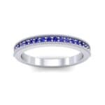 Milgrain Pave Blue Sapphire Ring (0.16 CTW) Top Dynamic View