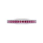 Milgrain Pave Ruby Ring (0.16 CTW) Top Flat View