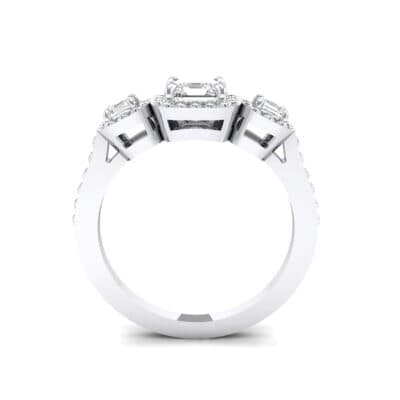Three-Stone Halo Crystal Engagement Ring (1.39 CTW) Side View