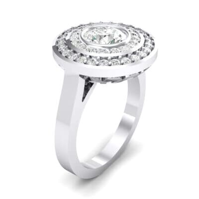 Petal Double Halo Crystal Engagement Ring (1.43 CTW) Perspective View