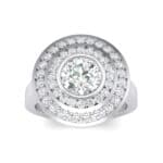 Petal Double Halo Crystal Engagement Ring (1.43 CTW) Top Dynamic View