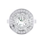 Petal Double Halo Crystal Engagement Ring (1.43 CTW) Top Flat View