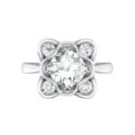 Flower Cup Crystal Engagement Ring (0.72 CTW) Top Flat View