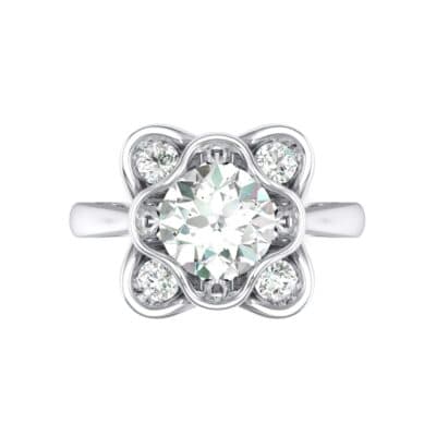 Flower Cup Crystal Engagement Ring (0.72 CTW) Top Flat View