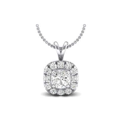 Gardenia Cushion Halo Crystal Pendant (0.87 CTW) Perspective View