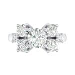 Tapered Seven-Stone Crystal Engagement Ring (1.5 CTW) Top Flat View