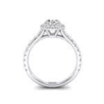 Thin Double Claw Prong Halo Crystal Engagement Ring (1.01 CTW) Side View